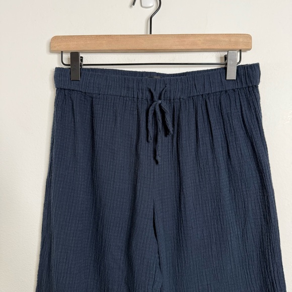 J. Crew Drapey Crinkle-cotton Beach Pant Navy XS Wide Leg Minimalist Fisherman - Picture 6 of 16